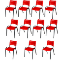 Ver imagem 2 de Kit 11 Cadeiras Iso Fixa Empilhável Escola Igreja Salão:vermelho