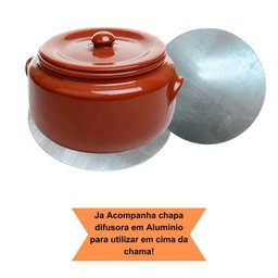 Caçarola Ceramica Barro com Asa Tampa Vermelha Motta 8 L - 2
