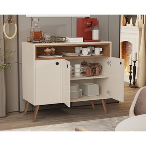 Buffet Paris 3 Portas Pés Palito Off / Freijó - JM Casa dos Moveis