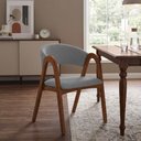 Ver imagem 2 de Kit 6 Cadeiras Valentina Encosto Anatômico Madeira Maciça Mel em Linho Sala de Jantar Design - Cinza