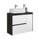 Ver imagem 3 de Gabinete de Banheiro 90cm com Cuba Ref 920 Cewal - Portoro/branco