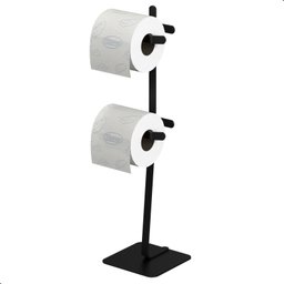 Porta Papel Higiênico de Chão Duplo Suporte Preto Oslo - 2