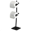 Ver imagem 2 de Porta Papel Higiênico de Chão Duplo Suporte Preto Oslo