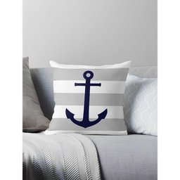 Kit 4 Capas de Almofadas Azul Âncora Navegação Marítima - 3