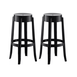 Kit 02 Banquetas Plastica Shine Preto - 1