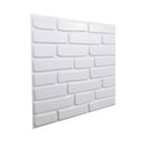 Ver imagem 3 de Kit 4 Placas Revestimento de Parede PVC 3d Alto Relevo Tijolinho Branco