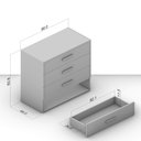 Ver imagem 3 de Cômoda Organizadora 90cm com 4 Gavetas 240832 Linha Valência Politorno