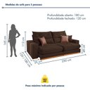 Ver imagem 2 de Sofá Retrátil e Reclínavel 4 Lugares Veludo Marrom Zara 250cm Yescasa
