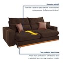 Ver imagem 4 de Sofá Retrátil e Reclínavel 4 Lugares Veludo Marrom Zara 250cm Yescasa