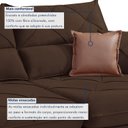 Ver imagem 6 de Sofá Retrátil e Reclínavel 4 Lugares Veludo Marrom Zara 250cm Yescasa