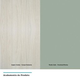 Paneleiro 70Cm Luci Legno Crema Com Verde Jade - 2