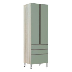 Paneleiro 70Cm Luci Legno Crema Com Verde Jade