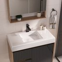 Ver imagem 2 de Conjunto para Banheiro Clarice 78 Cm com Lavatório e Espelheira - Fabribam Gabinetes