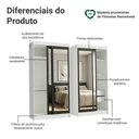 Ver mais imagens de Conjunto 2 Guarda Roupas Casal Tokio 4 Portas de Correr com Espelhos MDP Branco-Preto Madesa 218cm