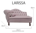 Ver imagem 5 de Recamier Divã Larissa 1,20cm Direito Sala Veludo:rose/liso