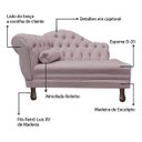 Ver imagem 4 de Recamier Divã Larissa 1,20cm Direito Sala Veludo:rose/liso