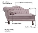 Ver imagem 4 de Recamier Divã Larissa 1,20cm Direito Sala Veludo:rose/liso