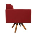 Ver imagem 5 de Poltrona Sala Decorativa Elisa Base Giratória Castanho Mm30 Veludo Marsala D03 - D’Rossi