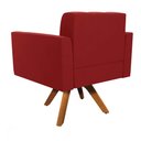 Ver imagem 7 de Poltrona Sala Decorativa Elisa Base Giratória Castanho Mm30 Veludo Marsala D03 - D’Rossi