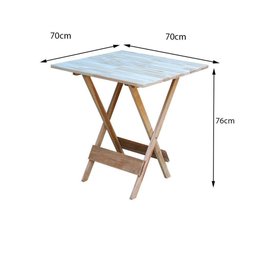 Jogo De Mesa Dobravel Com 2 Cadeiras De Madeira 70X70 - Sem Pintura - Marrom - 3