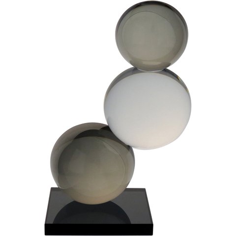 Escultura Decorativa Enfeite Casa Círculos Home&co Eco Crystal 26x12x8cm
