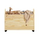 Ver imagem 5 de Baú para Brinquedos Organizador Rodinhas Quarto Infantil Benjamin Natural Idimex