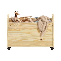 Baú para Brinquedos Organizador Rodinhas Quarto Infantil Benjamin Natural Idimex - 5