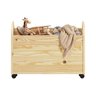 Baú para Brinquedos Organizador Rodinhas Quarto Infantil Benjamin Natural Idimex - 5