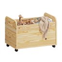 Ver imagem 4 de Baú para Brinquedos Organizador Rodinhas Quarto Infantil Benjamin Natural Idimex