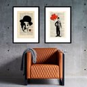 Ver imagem 1 de Kit 2 Quadros Charlie Chaplin - 60x48cm:madeira Preta