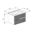 Ver imagem 2 de Gabinete Integrado 2 Gavetas 70x47cm com Lavatório Elite Cinza/Stone