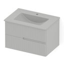 Ver imagem 4 de Gabinete Integrado 2 Gavetas 70x47cm com Lavatório Elite Cinza/Stone