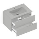 Ver imagem 3 de Gabinete Integrado 2 Gavetas 70x47cm com Lavatório Elite Cinza/Stone