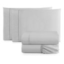 Ver imagem 1 de Jogo Cama Casal Toque Macio 4 Peças Percal 600 Fios Cinza