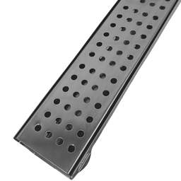 Grelha Pluvial 5x50 em Inox Polido Espelhado Perfurado Moderno com Aro Borda de Piscina Varanda Gour - 2