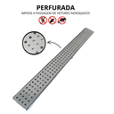 Ver imagem 3 de Grelha Pluvial 5x50 em Inox Polido Espelhado Perfurado Moderno com Aro Borda de Piscina Varanda Gour