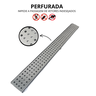 Grelha Pluvial 5x50 em Inox Polido Espelhado Perfurado Moderno com Aro Borda de Piscina Varanda Gour - 3