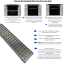 Ver imagem 6 de Grelha Pluvial 5x50 em Inox Polido Espelhado Perfurado Moderno com Aro Borda de Piscina Varanda Gour