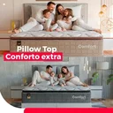Ver imagem 2 de Cama Box Viúva + Colchão Comfort Class Pillow Top 128x188 Vinho/suede Branco