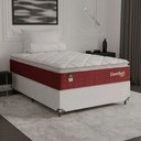 Ver imagem 1 de Cama Box Viúva + Colchão Comfort Class Pillow Top 128x188 Vinho/suede Branco