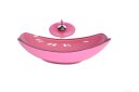 Ver imagem 1 de CUBA DE VIDRO OVAL CHANFRADA 46CM ROSA + VALVULA + TORNEIRA CASCATA