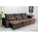 Ver imagem 1 de Sofá Retrátil e Reclinável Ipanema 2,10m em Tecido Veludo C/ 03 Módulos - Montagem Inclusa:marrom