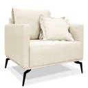 Ver imagem 4 de Kit 2 Poltronas e Sofá Living 2 Lugares 1,80m Sirius Linho Pés Metálicos - Pallazio Natural