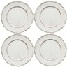 Kit com 4 Sousplat Patinado de Plastico Moon Branco 25CM Branco LYOR 7638 - 1