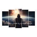 Ver imagem 3 de Kit Quadro Decorativo Religioso para Sala de Estar 73x39cm A31 - Pallazio