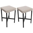 Ver imagem 1 de Kit 02 Banquetas Baixa Bar Cozinha Sala de Jantar Preto Stella L02 Bouclê Creme - Lyam Decor