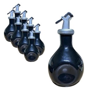 Kit 50 Jarra Porta Shoyu Amassada Sushi Preto Bico Dosador