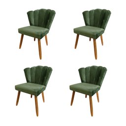 Kit 04 Cadeira de Sala Jantar Moveis de Cozinha Versatile:verde Escuro - 6