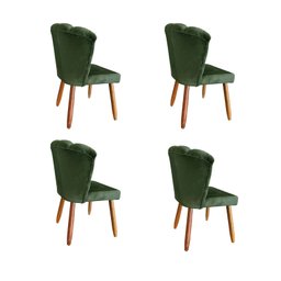 Kit 04 Cadeira de Sala Jantar Moveis de Cozinha Versatile:verde Escuro - 2
