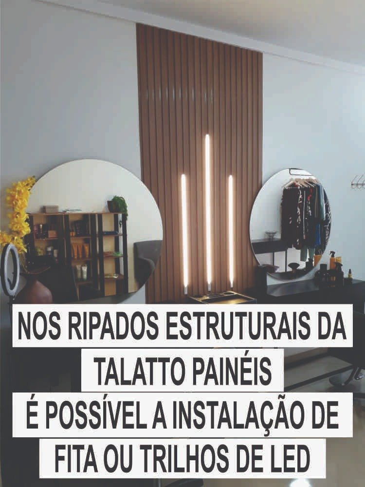 Painel Ripado Estrutural: 02 unid. 270x90cm larg. Talatto Painéis Preto TX - 7